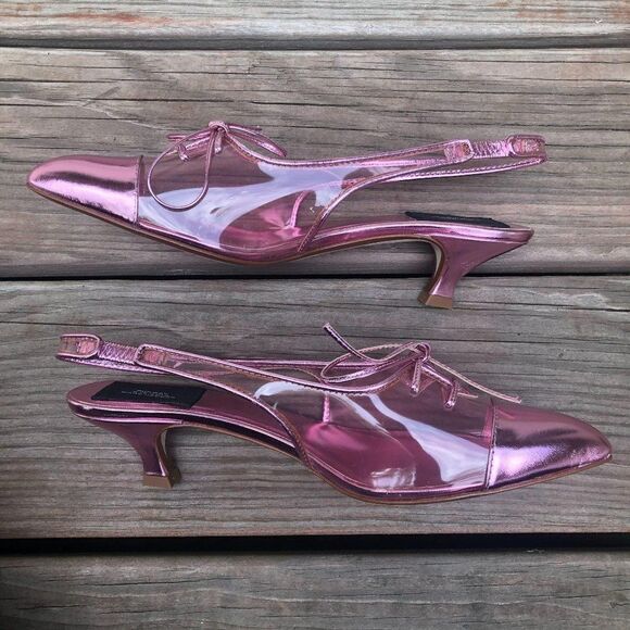 MARC JACOBS Slingback Kitten-heel Pumps 37.5 - Picture 3 of 12